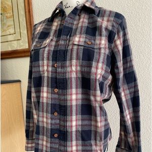 Long Sleeve Plaid Flannel Polo Shirt